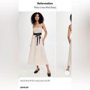 Reformation Miles Linen Quiet Luxury Casual Dress Size S